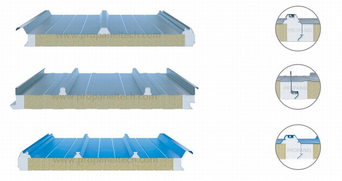 Details of Rock wool Sandwich Roofing Panel with PU Sealing Details of Rock wool Sandwich Roofing Panel with PU Sealing