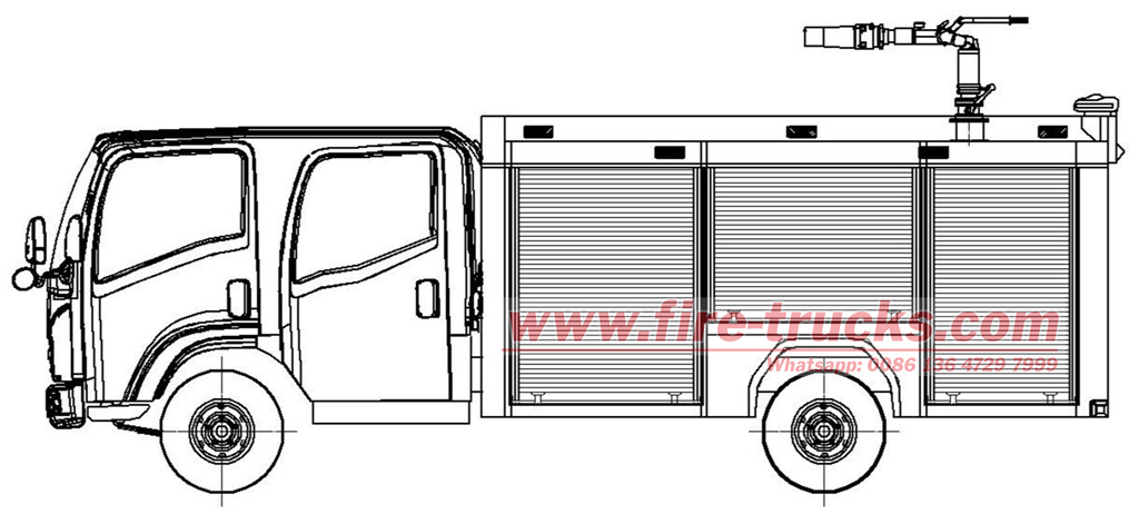 HOWO fire fighting truck technical drawing HOWO fire fighting truck technical drawing