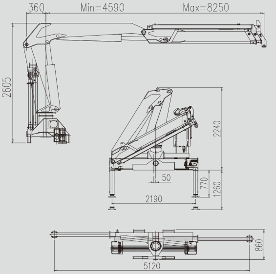 technical drawing of HOWO 4x2 Mobile Lighting Fire Truck with knuckle Crane technical drawing of HOWO 4x2 Mobile Lighting Fire Truck with knuckle Crane