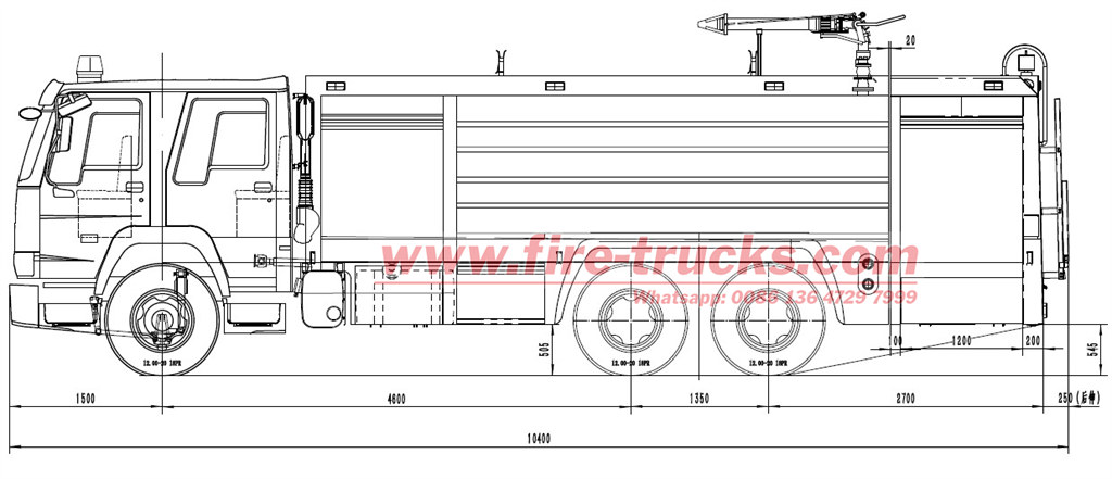 Isuzu GIGA fire truck drawing