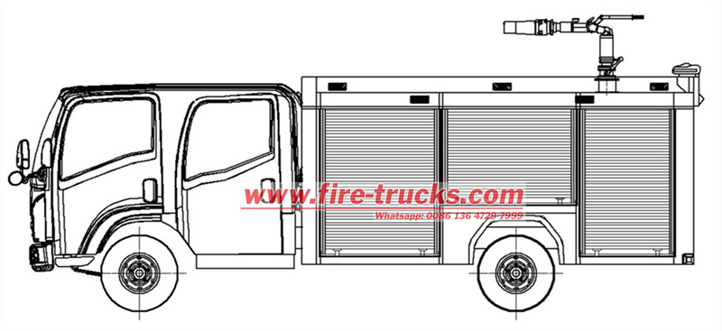 ISUZU NPR off-road fire truck ISUZU NPR off-road fire truck