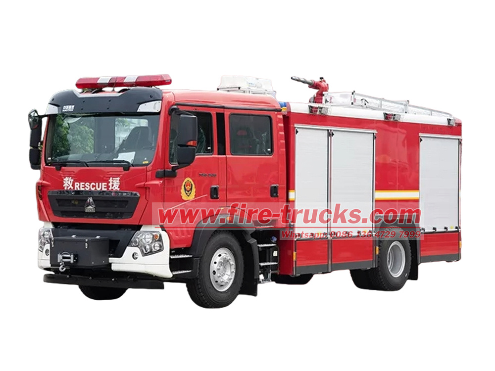  Howo CAFS 6,000 liters water foam fire tender truck 