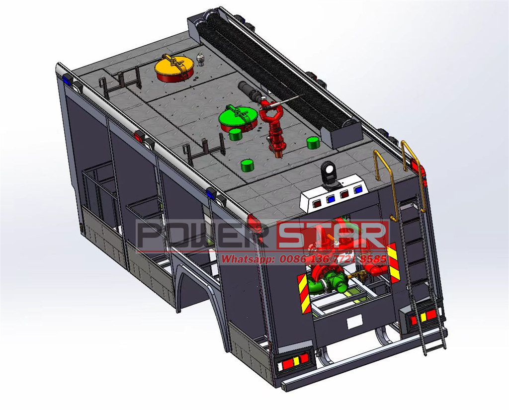 fire fighting truck with 3D drawing