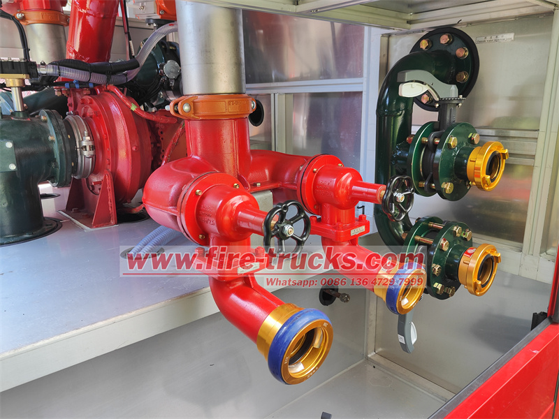 American type pipeline connector and valve for MAN fire engine
