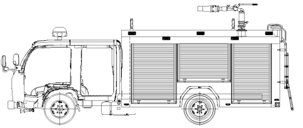 Design drawing for Mini Fire Truck Tender Isuzu Design drawing for Mini Fire Truck Tender Isuzu