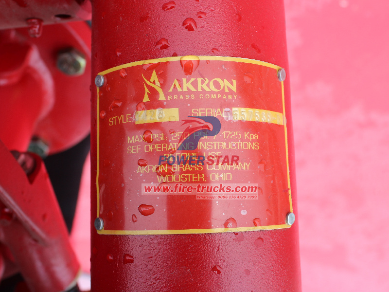 Fire truck mounted with AKRON fire monitor Fire truck mounted with AKRON fire monitor