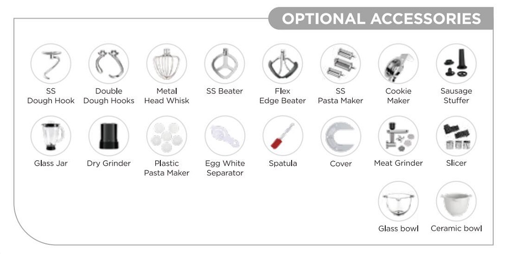 10-Speed Electric Mixer With Optional Attachment 10-Speed Electric Mixer With Optional Attachment