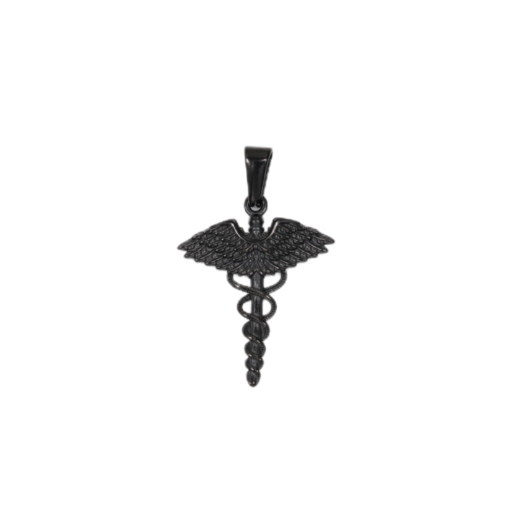 Wing Snake Scepter Stainless Steel Pendant Wing Snake Scepter Stainless Steel Pendant