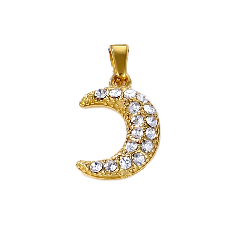 Moon Zircon Stainless Steel Pendant Moon Zircon Stainless Steel Pendant