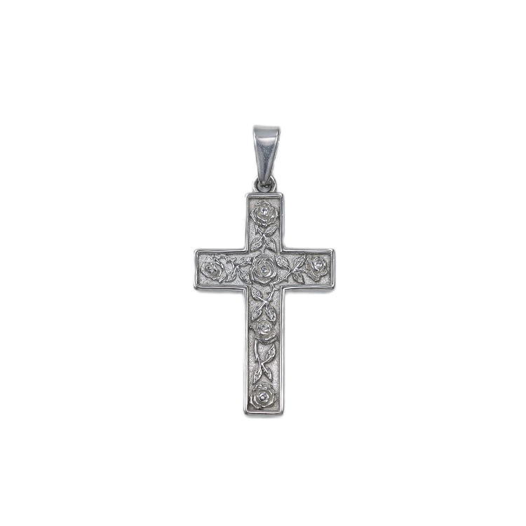 Gold Silver Rose Cross Pendant Gold Silver Rose Cross Pendant