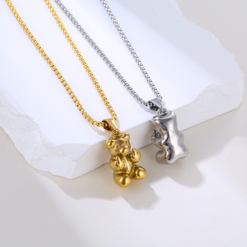 stainless steel teddy bear necklace stainless steel teddy bear necklace