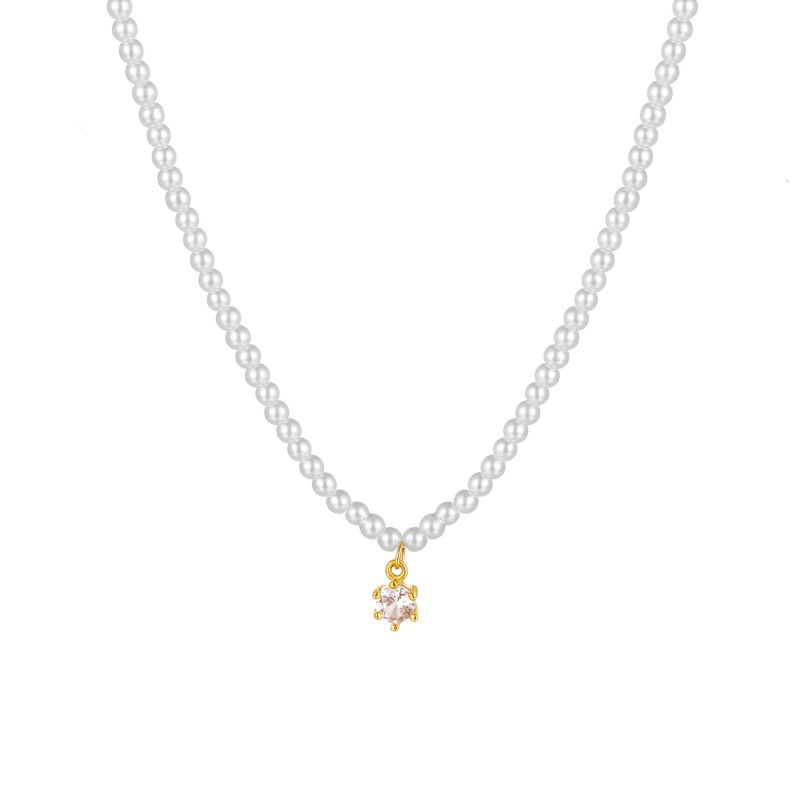 Diamond Pendant Pearl Necklace Diamond Pendant Pearl Necklace