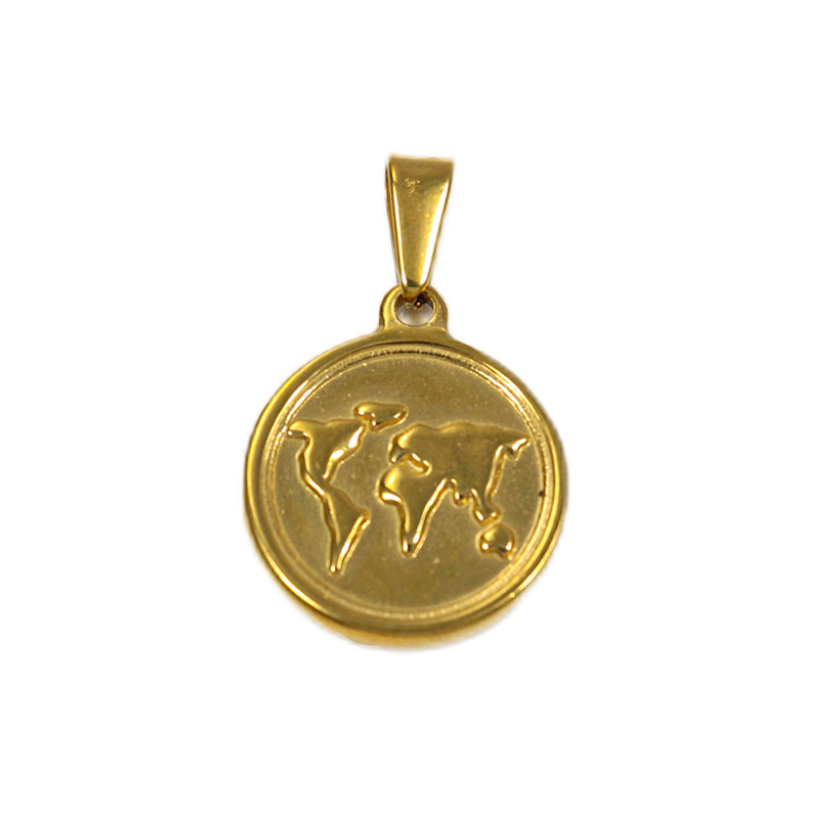 Round World Map Pendant Round World Map Pendant