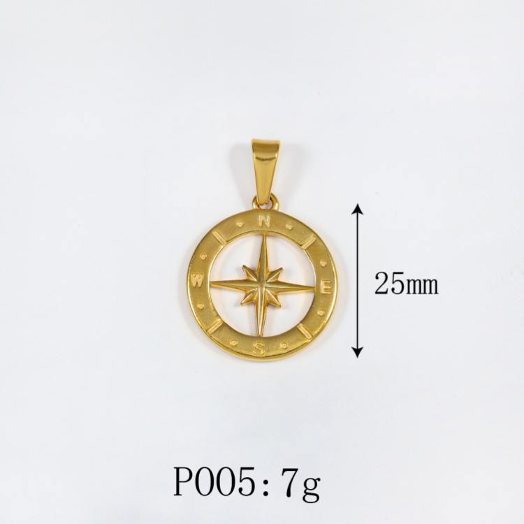Compass Hollow Round Pendant Compass Hollow Round Pendant