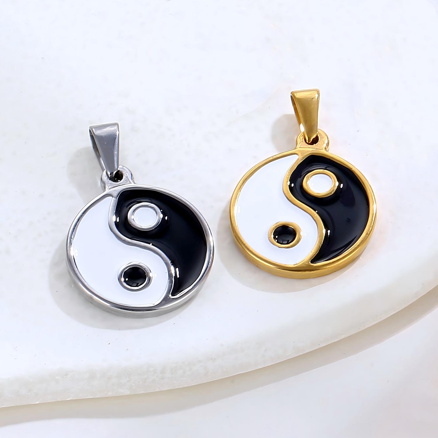 Two Color Yin Yang Pendant Two Color Yin Yang Pendant