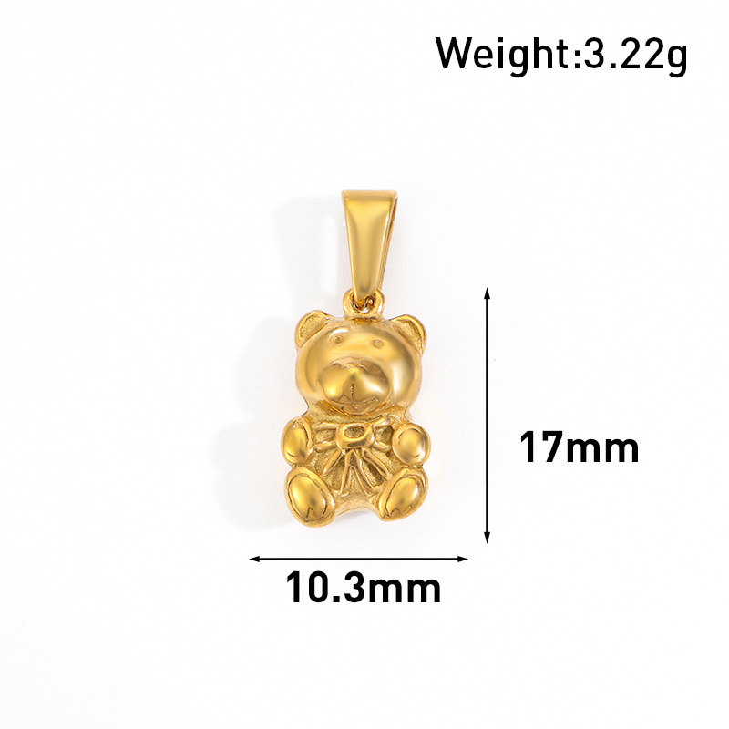 Gold Teddy Bear Pendant