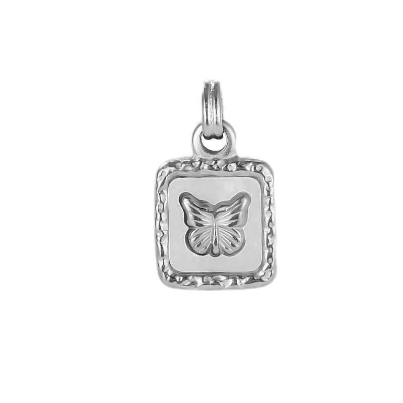 Butterfly Pattern Square Pendant Butterfly Pattern Square Pendant