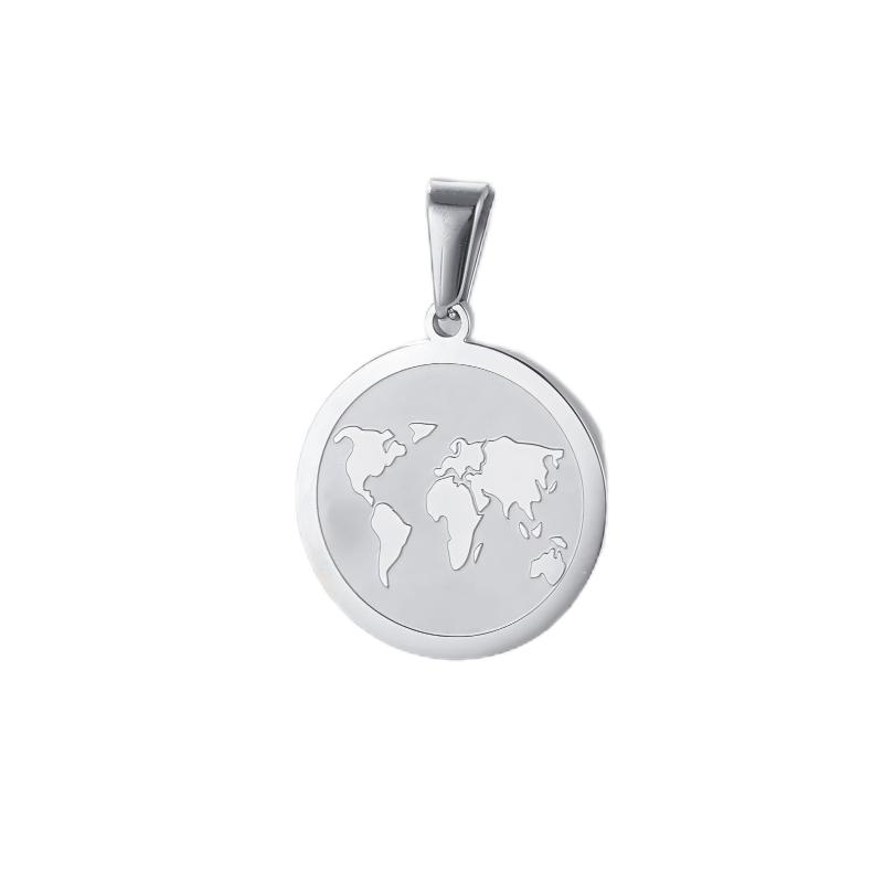Factory World Map Stainless Steel Pendant Factory World Map Stainless Steel Pendant