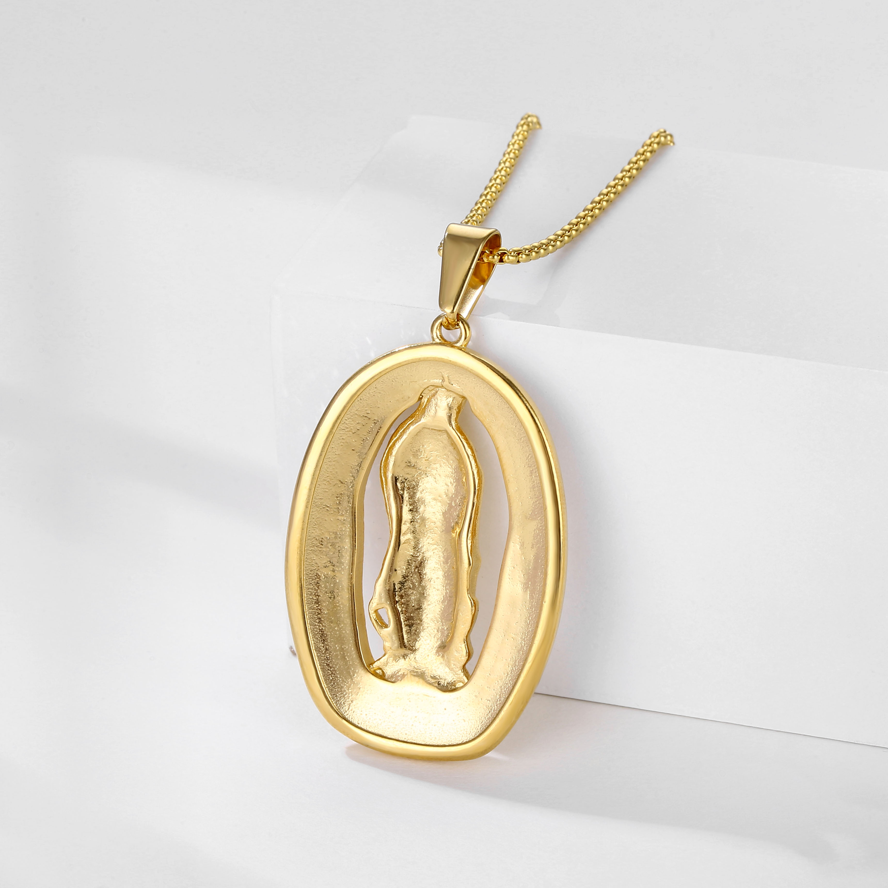 Virgin Mary Hollow Oval Pendant Virgin Mary Hollow Oval Pendant
