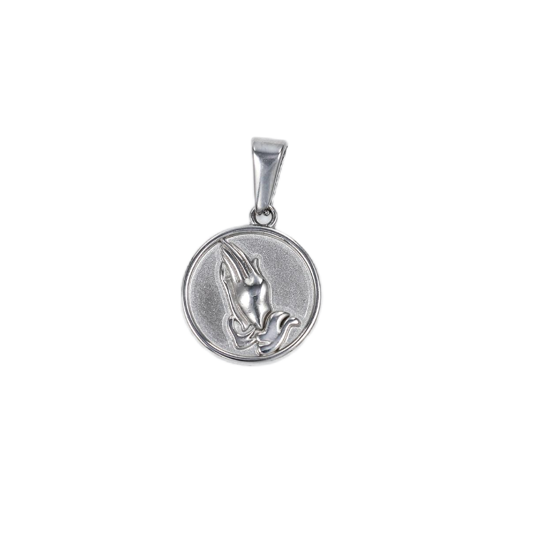 Prayer Gesture Round Pendant Prayer Gesture Round Pendant