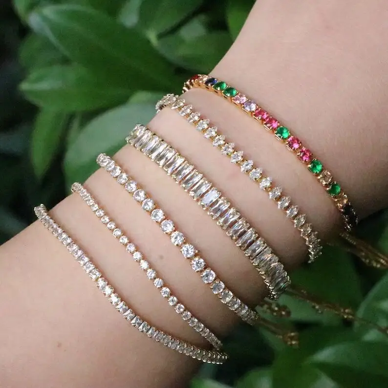 Gemstone encrusted stainless steel bracelet Gemstone encrusted stainless steel bracelet