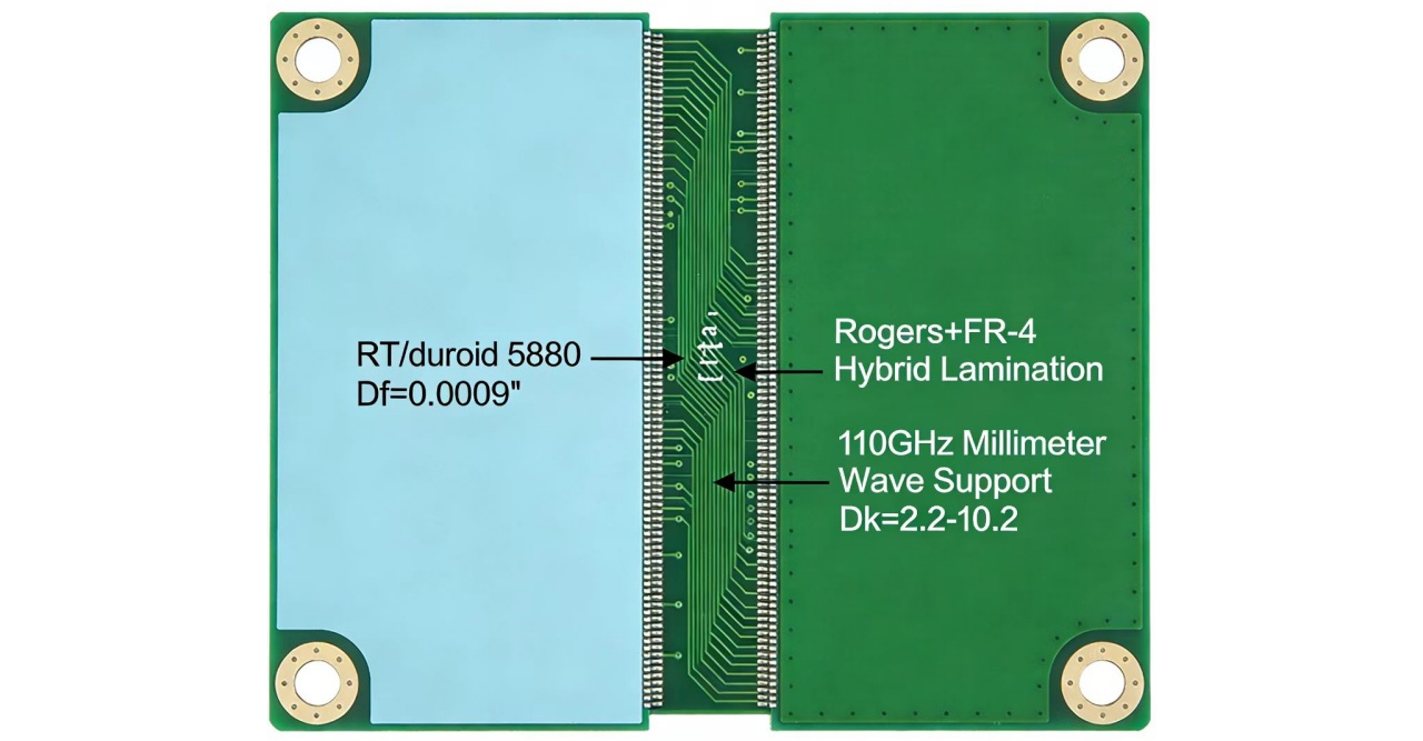 5G base station microwave RF module using Rogers and FR-4 hybrid PCB