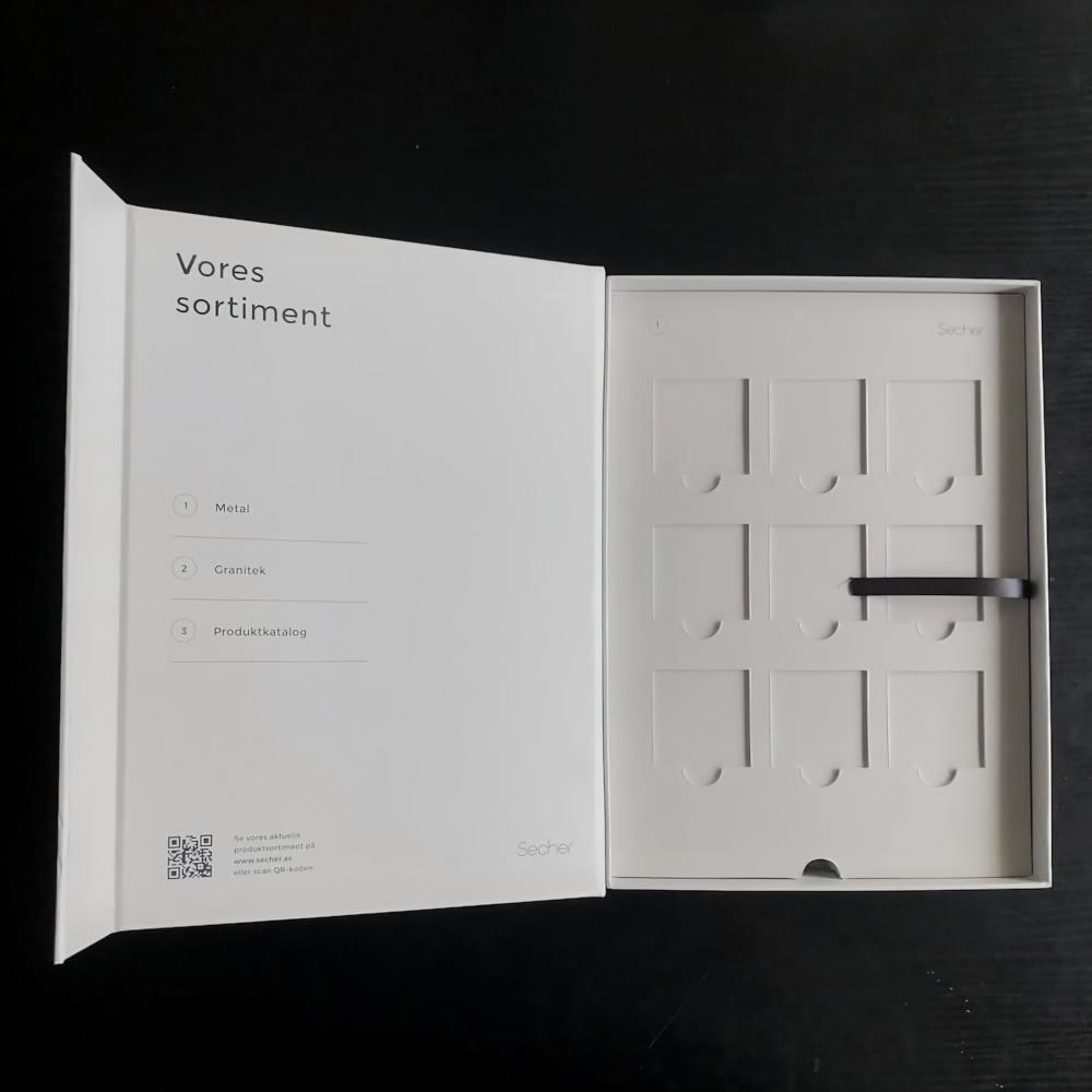 Book flip rigid sample display box